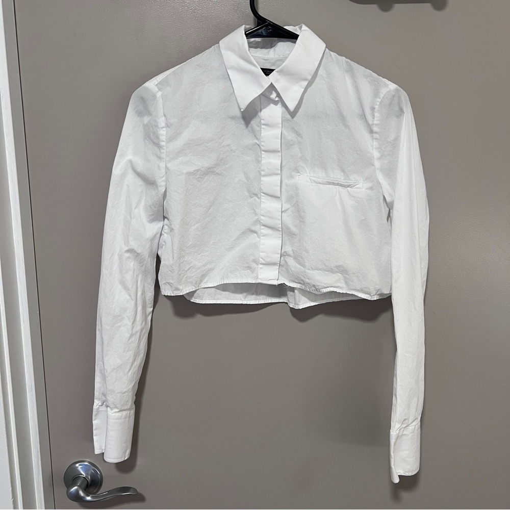 Zara Cropped Poplin Shirt